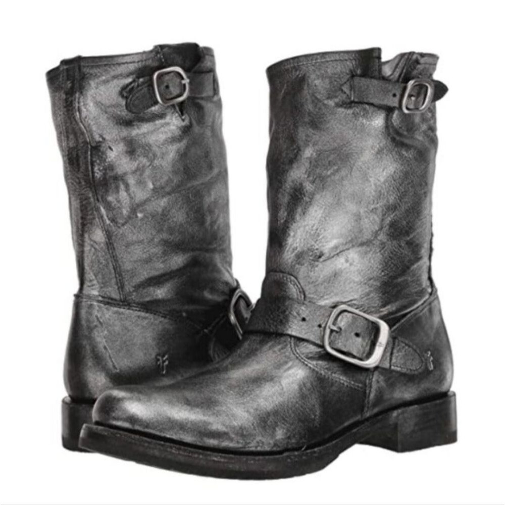 NWOB|Frye Veronica Short Metallic Boots, 6